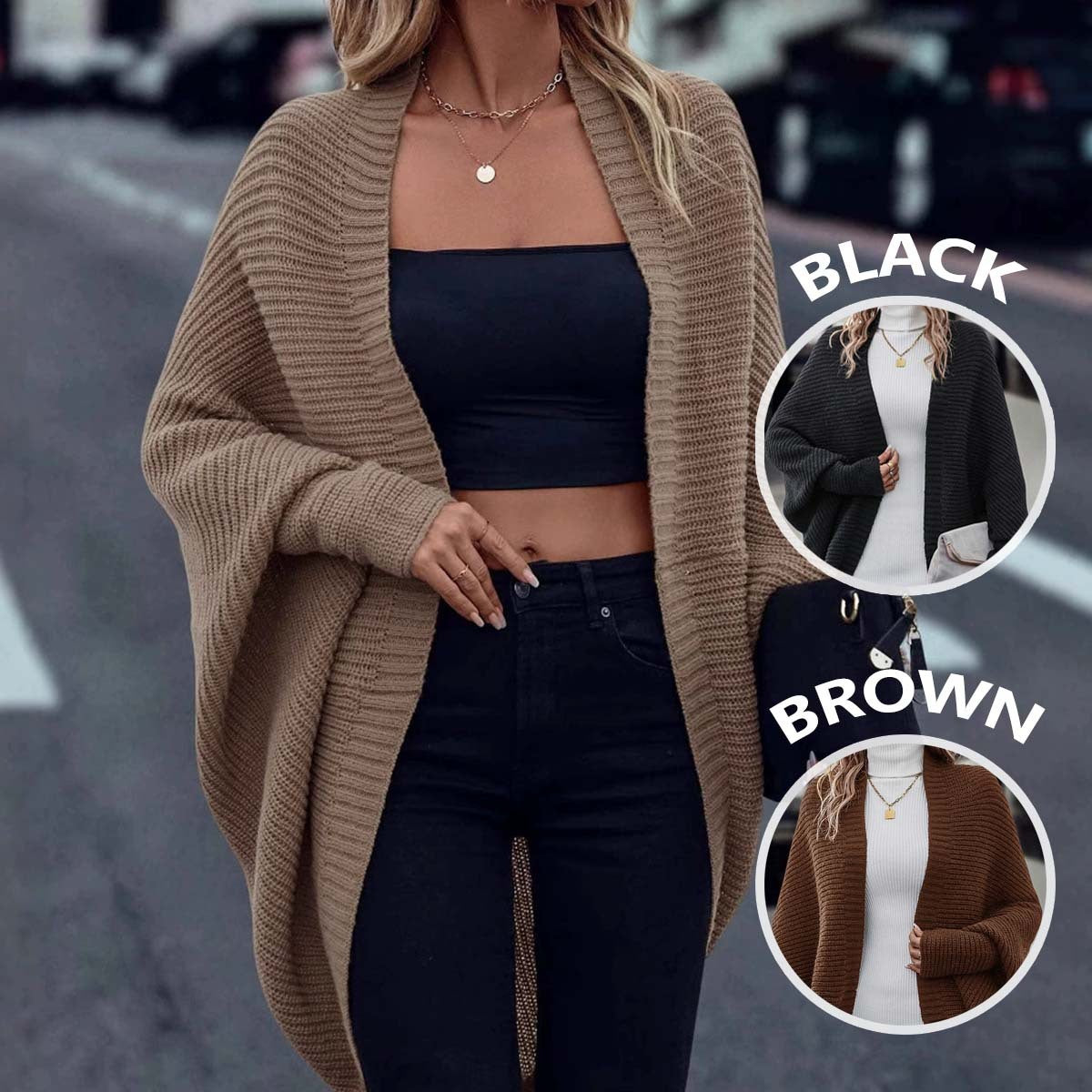 Knitted Batwing Cardigan