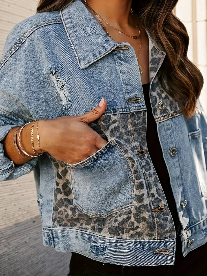 Leopard Denim Jacket